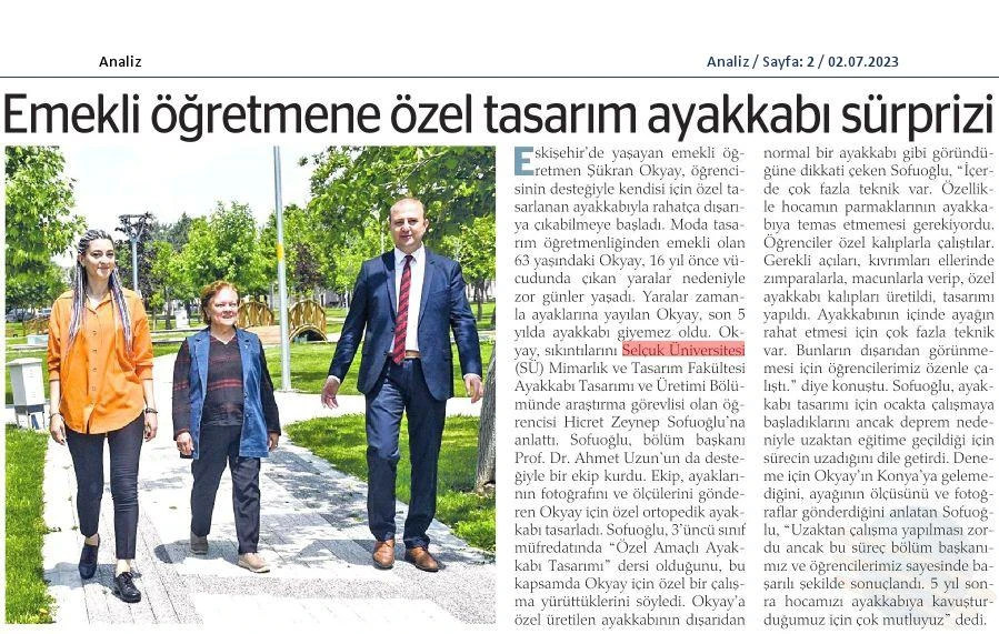 Ayakkabı Tasarımı ve Üretimi Bölümü 3. Sınıf Öğrencilerinden Ortopedik Ayakkabı Tasarımı